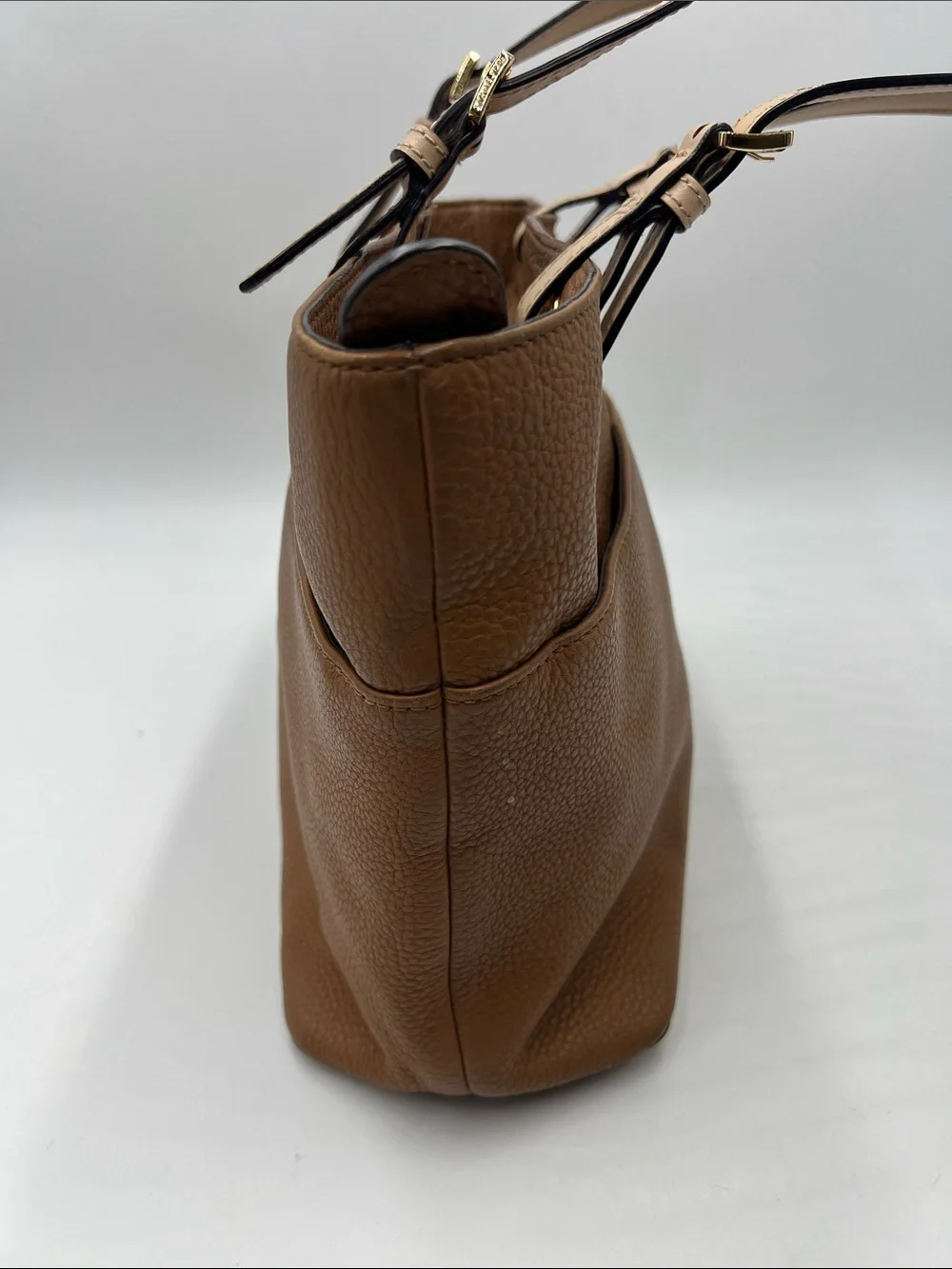 Michael Kors Brown Leather Tote with Cream Handles